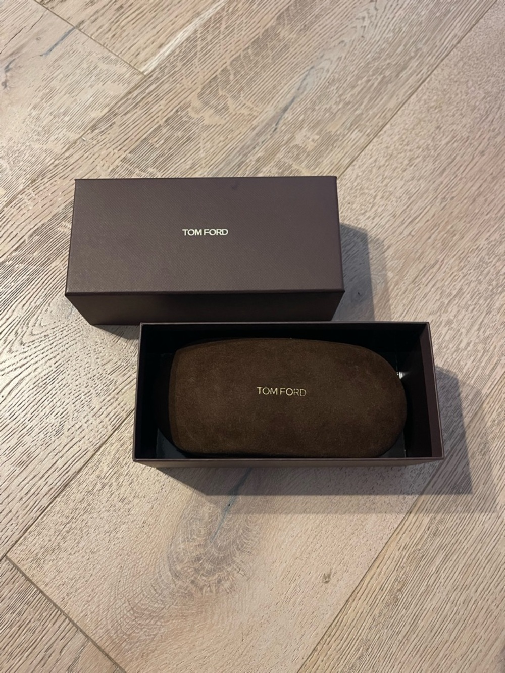 Tom Ford Brown Suede Eyewear Case